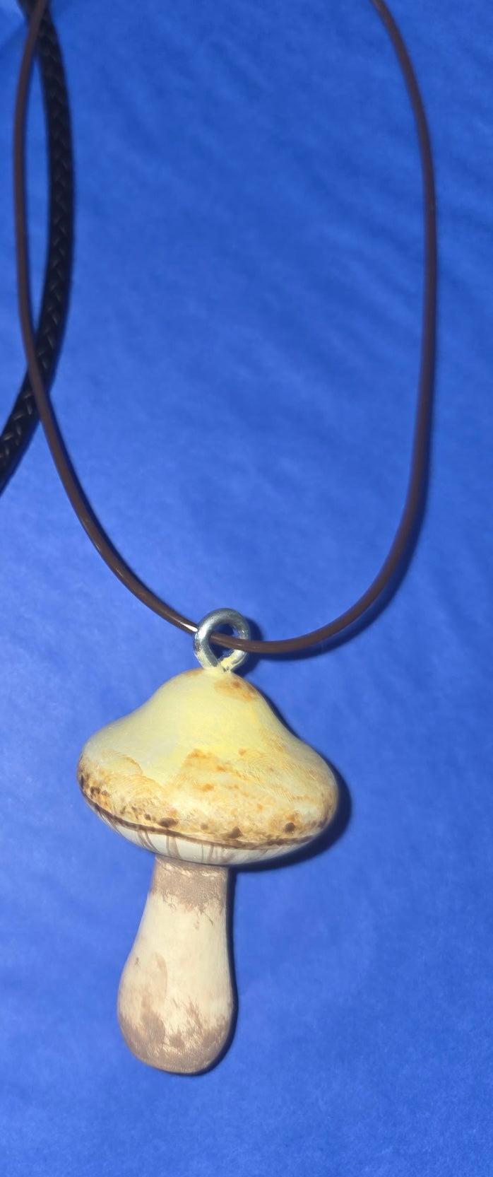 Handpainted wood mushroom Necklaces