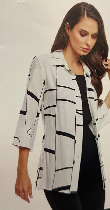 Adore Black and White Open Jacket E204091 - Robin Boutique-Boutique 