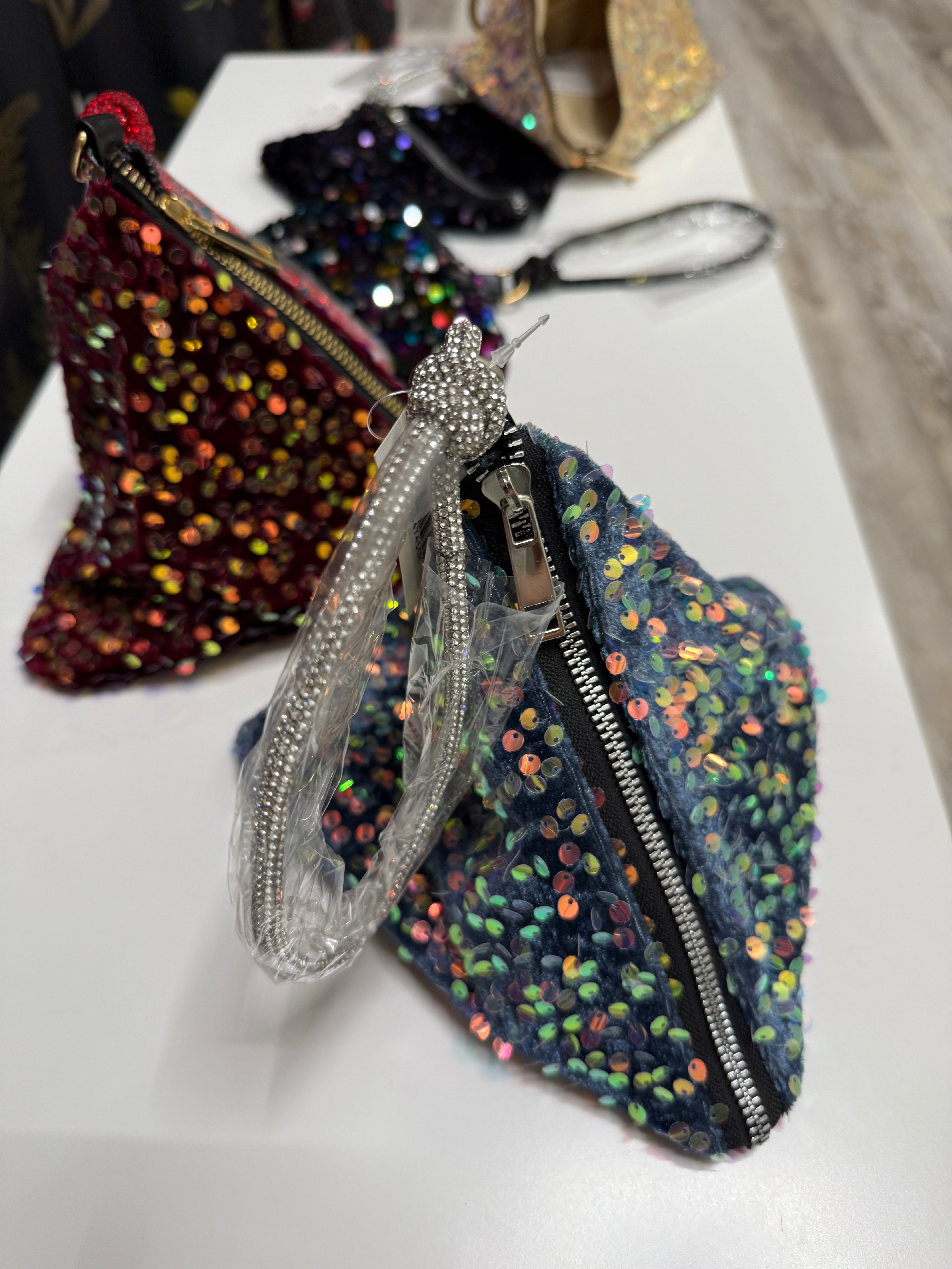 Pyramid Sequins Evening Wristlet Handbag Robin Boutique