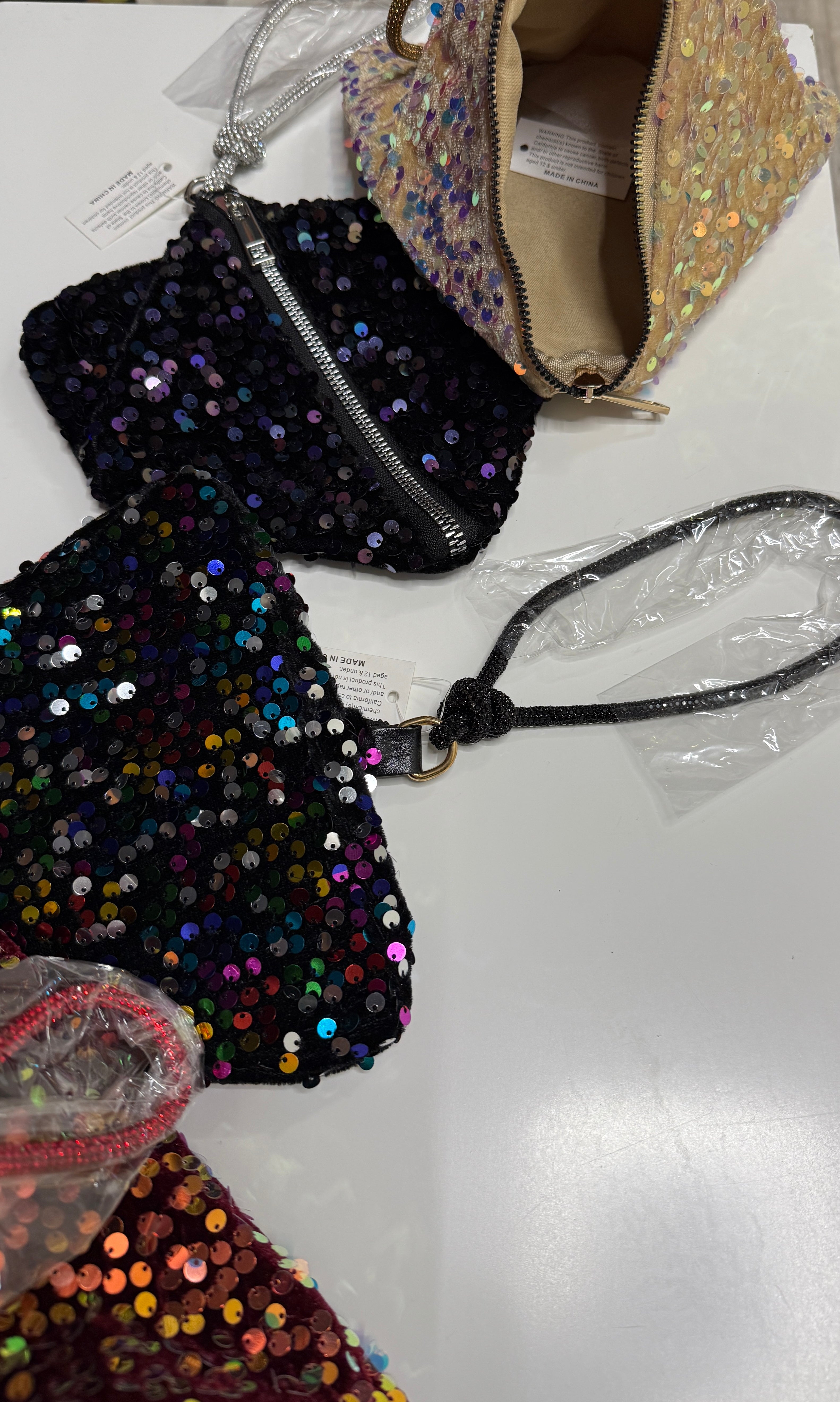 Pyramid Sequins Evening Wristlet Handbag Robin Boutique