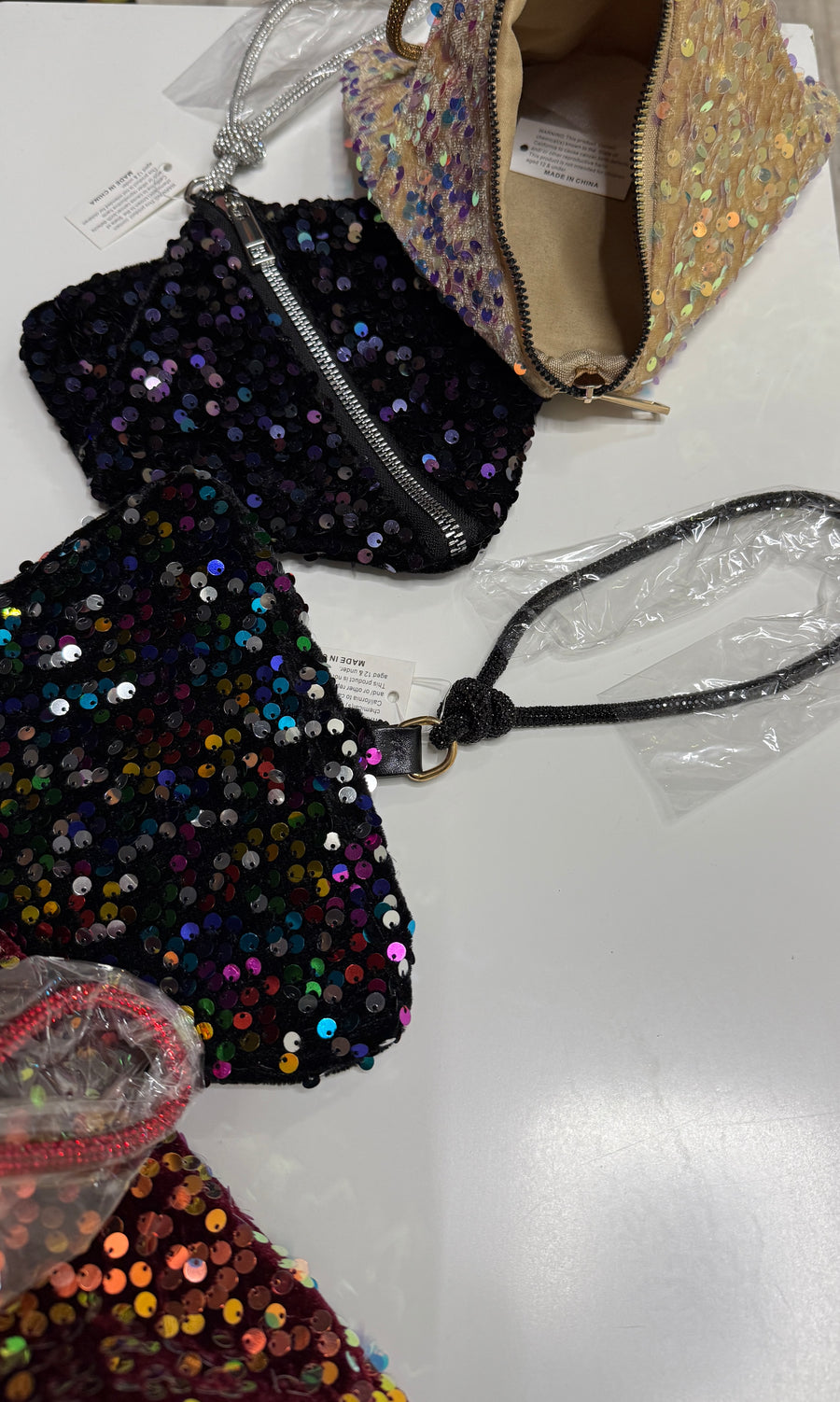 Pyramid Sequins Evening Wristlet Handbag Robin Boutique