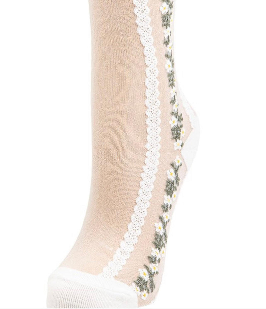 Mesh flower ankle socks - Robin Boutique-Boutique 