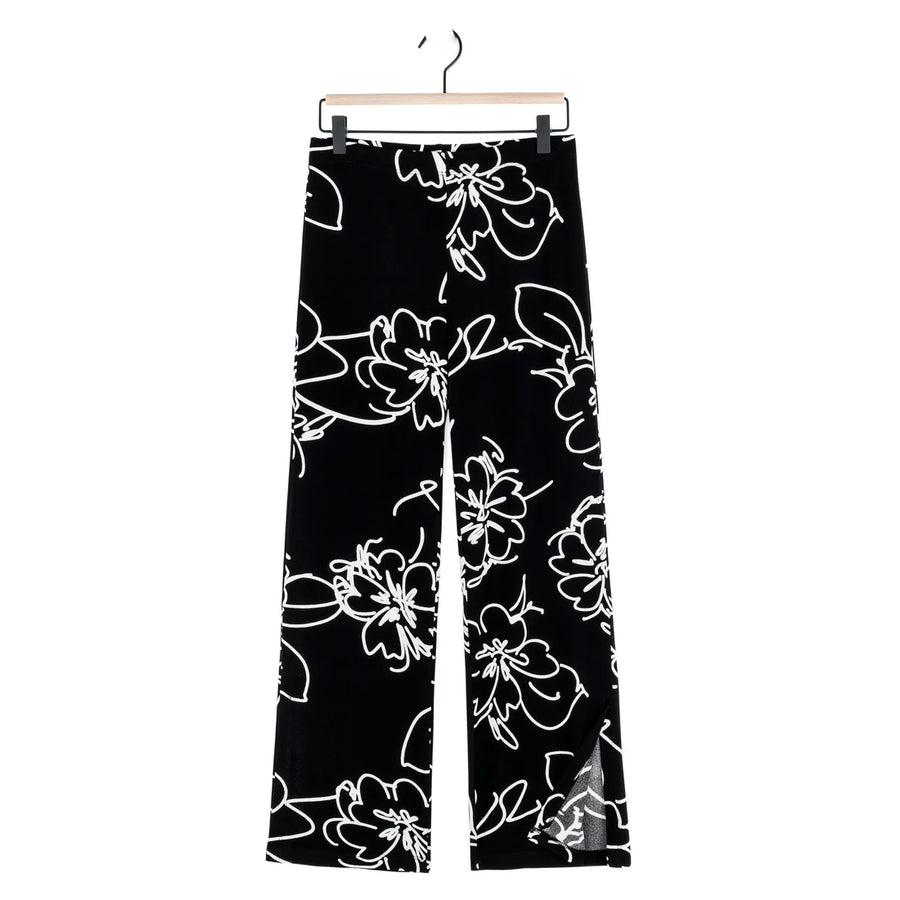 Crepe Knit Side Slit Ankle Pant by Clara Sun Woo