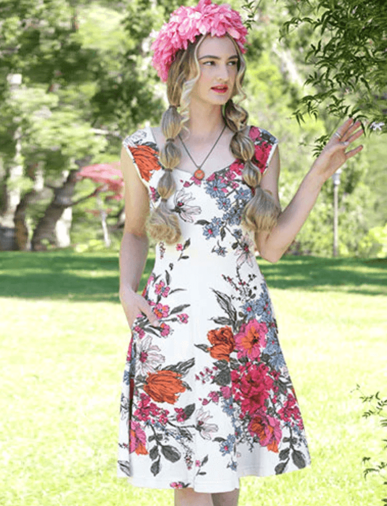 Effie's Heart Rory Dress Floriculture Print EH5573-481 - Robin Boutique-Boutique 