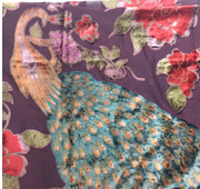 Velvet Burnout Peacock Shawl Scarf VCL88203