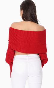 Off Shoulder Convertible Scarf Sweater KC003