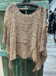 Lace and Crochet Top in Denim by Origami