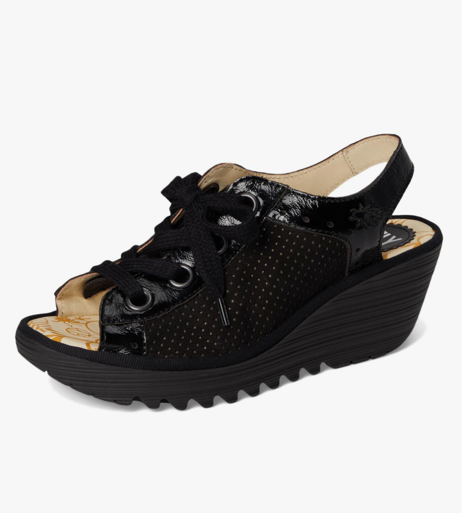 Fly London YUTA617 Platform Wedge Sneaker Laceup Shoes