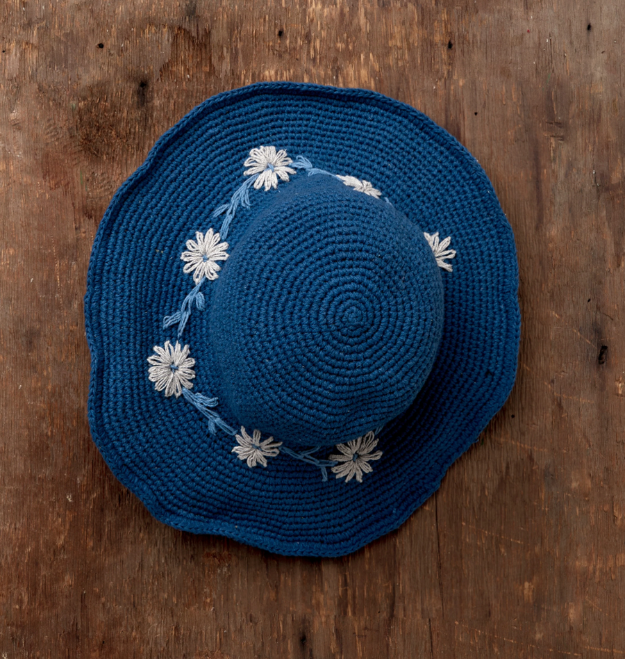 Crochet Fleur Natural Sun Hat UPF 35
