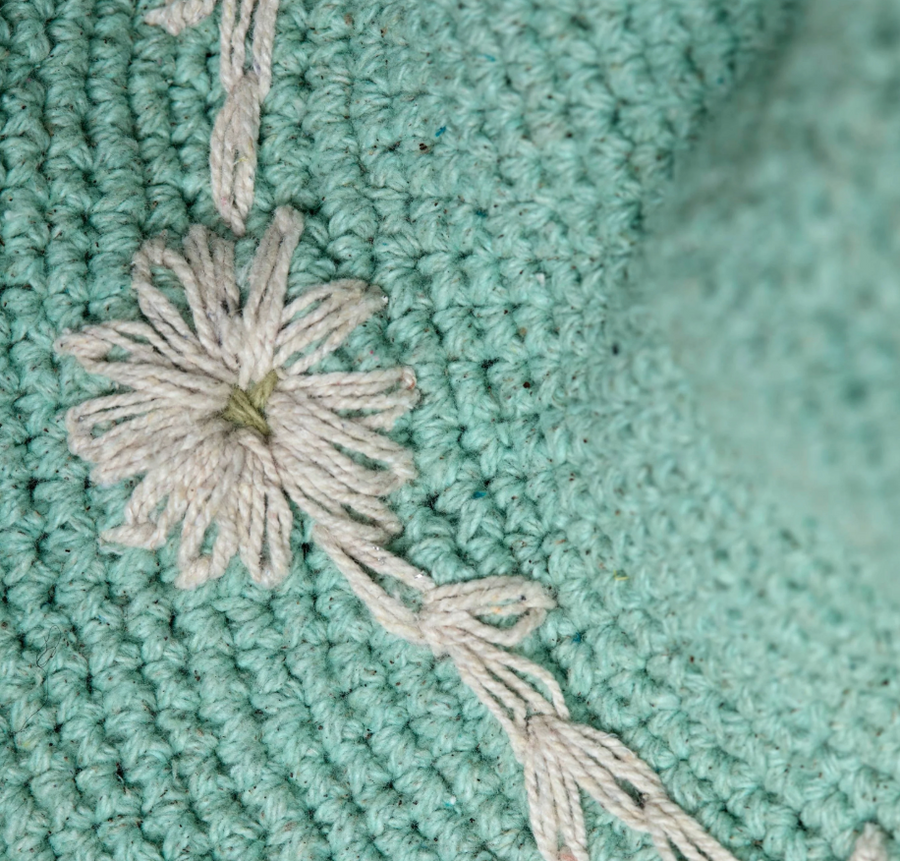 Crochet Fleur Natural Sun Hat UPF 35