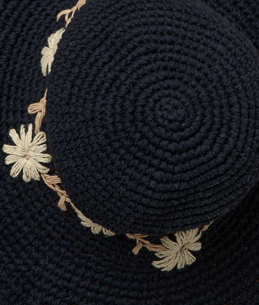 Crochet Fleur Natural Sun Hat UPF 35