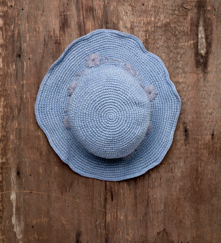 Crochet Fleur Natural Sun Hat UPF 35