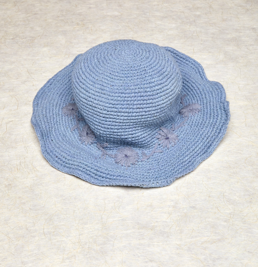 Crochet Fleur Natural Sun Hat UPF 35