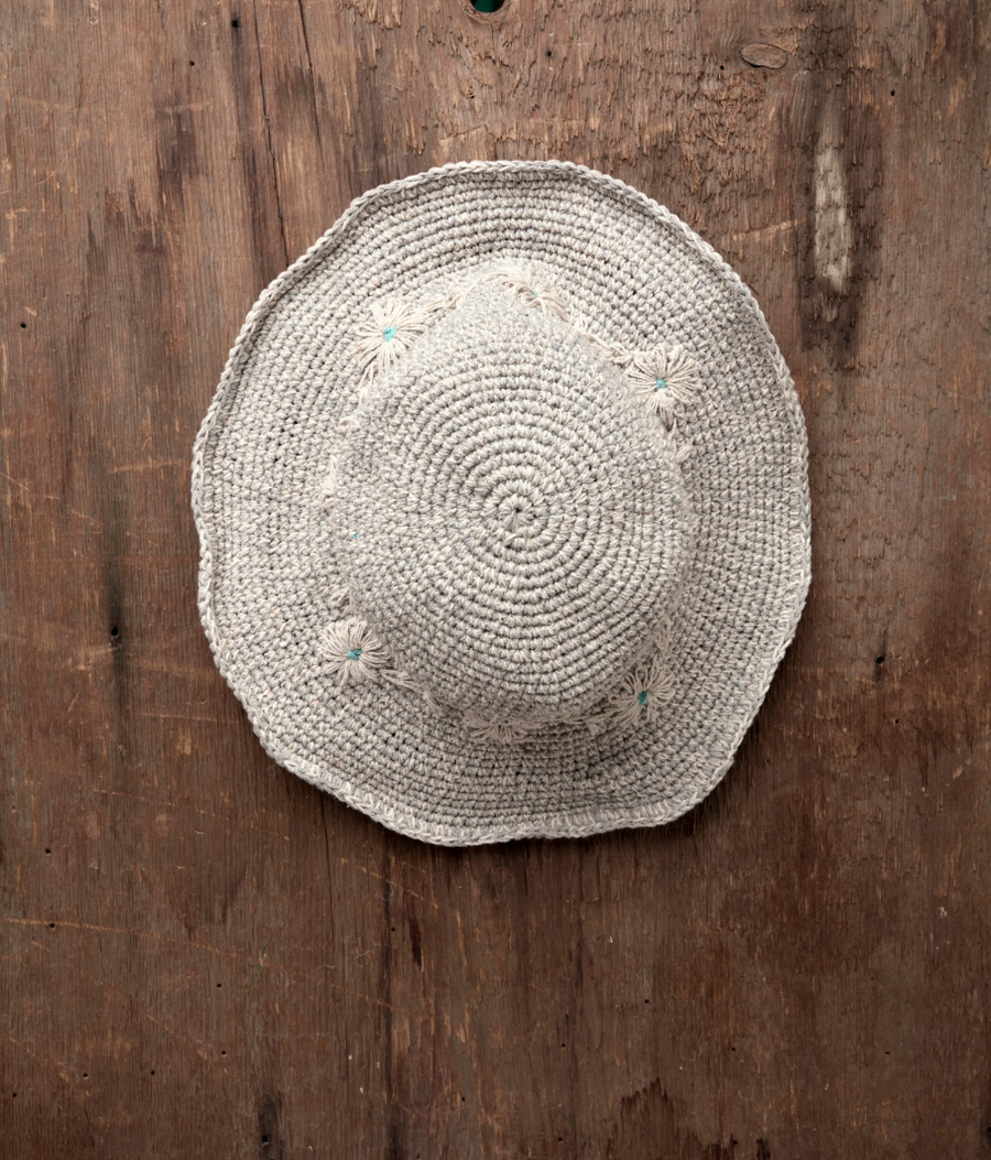 Crochet Fleur Natural Sun Hat UPF 35