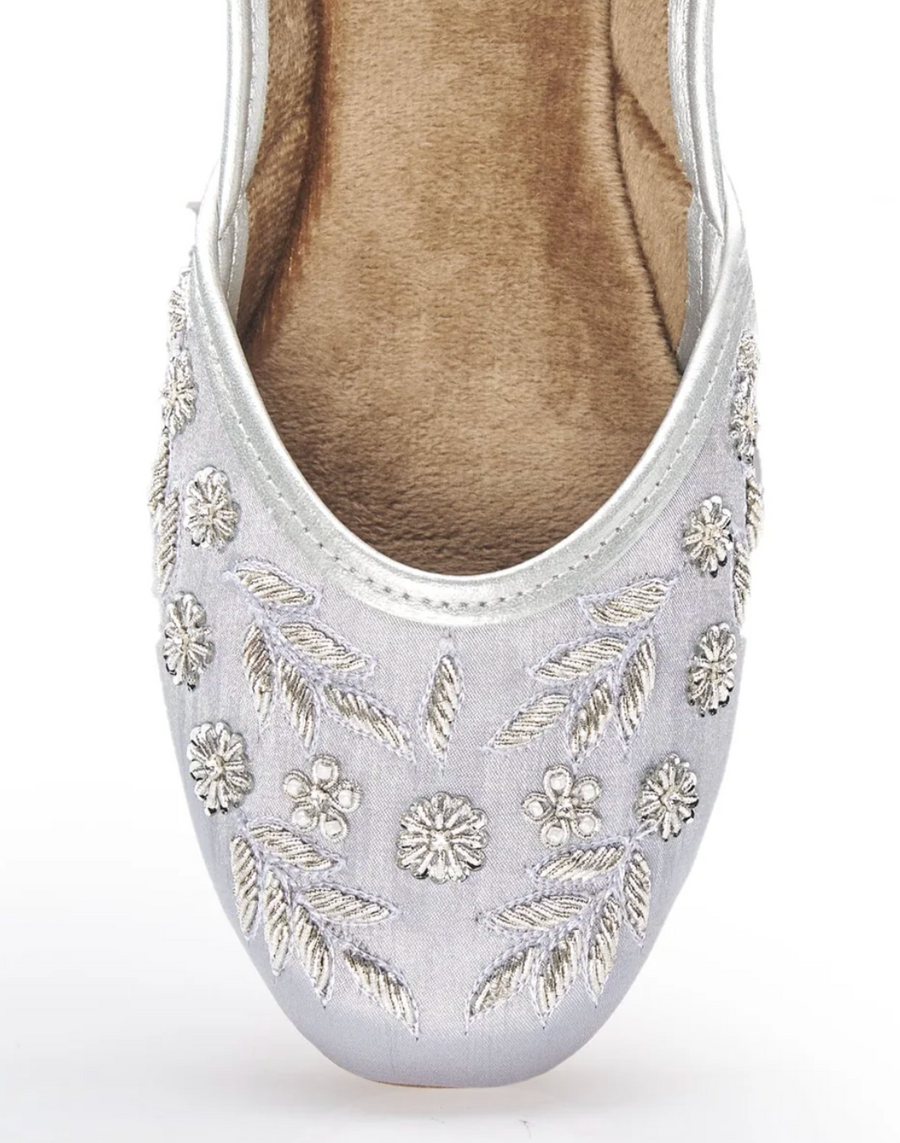 Amira Silver Ballet Flats Robin Boutique