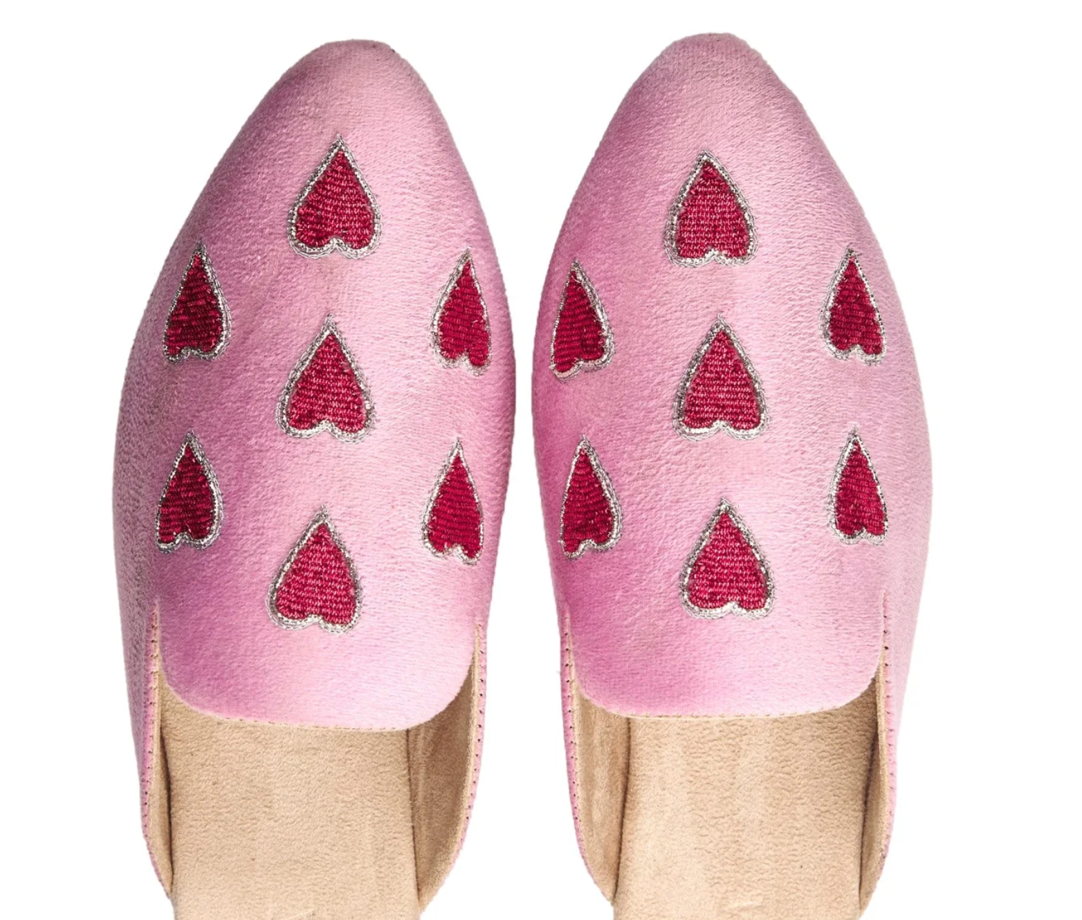 Red Heart Mules - Pink Flats Robin Boutique