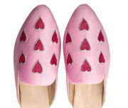 Red Heart Mules - Pink Flats Robin Boutique