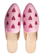 Red Heart Mules - Pink Flats Robin Boutique