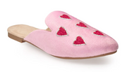 Red Heart Mules - Pink Flats Robin Boutique