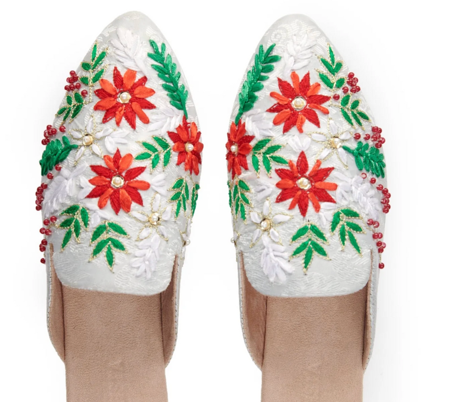 Festive Snowflake Mules Flats Robin Boutique