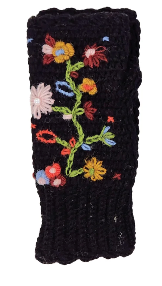 Crochet Fingerless Floral Gloves Robin Boutique