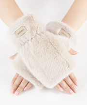 Teddy Fleece Fingerless Gloves Robin Boutique