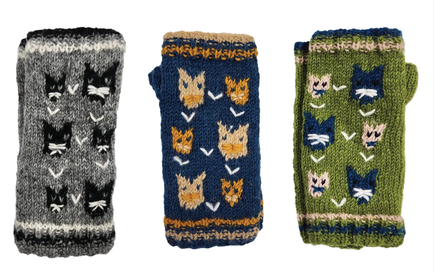 Owl Handmade Knit Fingerless Gloves Robin Boutique