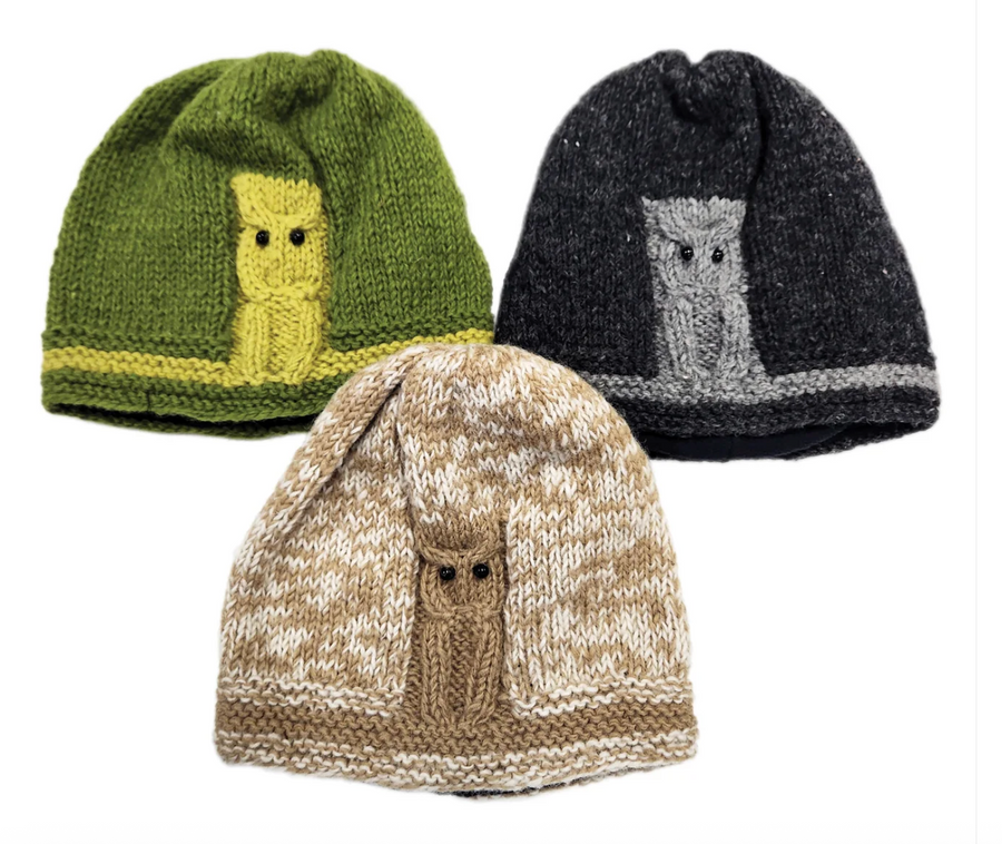 Handmade Knit Beanie Hats by Yak & Yeti Robin Boutiue