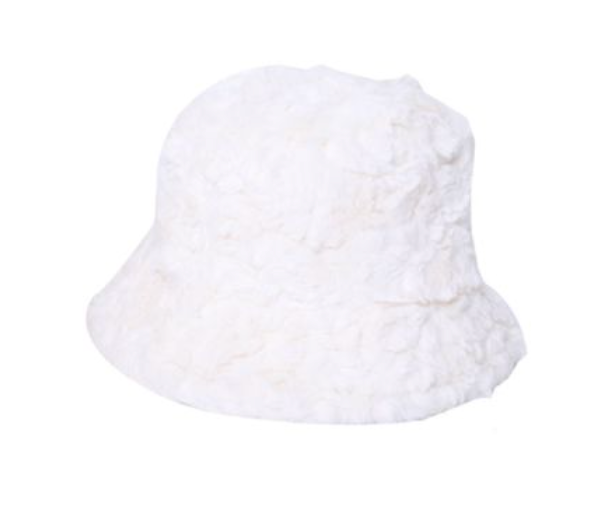 Fur White Bucket Hat Robin Boutique