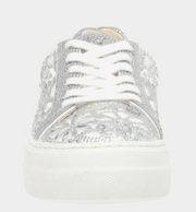 SIDNY Adult Rhinestones Silver White Sneaker Shoes by Betsey Johnson Robin Boutique