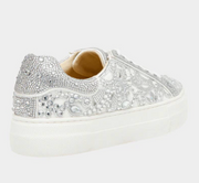 SIDNY Adult Rhinestones Silver White Sneaker Shoes by Betsey Johnson Robin Boutique