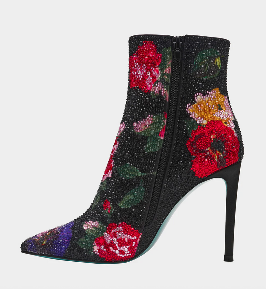Betsey Johnson Belle Black Flower Multi Boots Robin Boutique