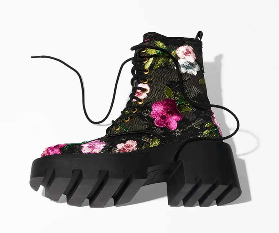 Betsey Johnson Polli Black Floral Multi Boots Robin Boutique