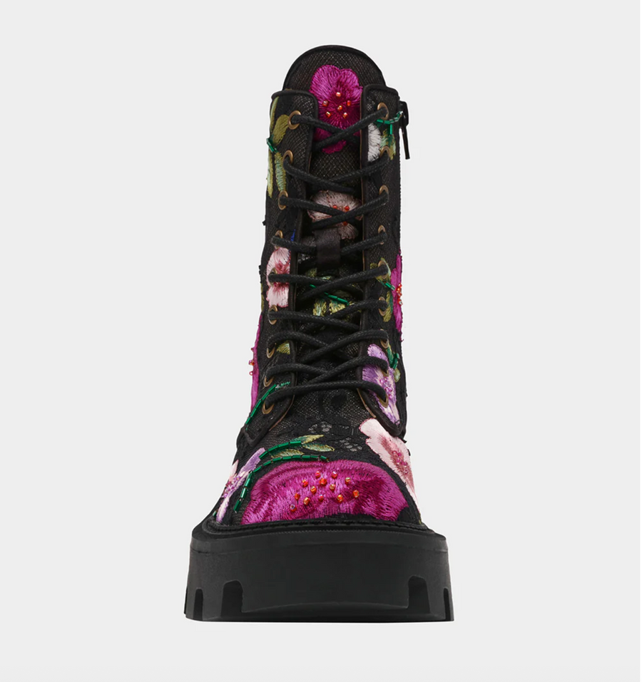 Betsey Johnson Polli Black Floral Multi Boots Robin Boutique