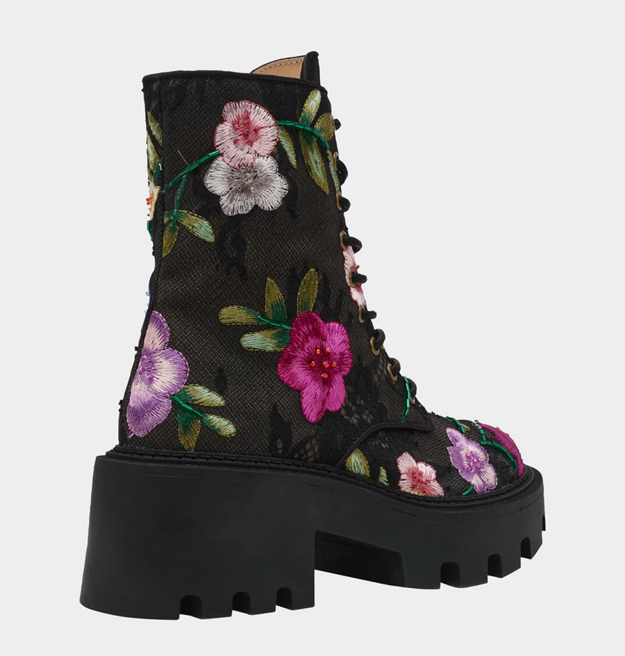 Betsey Johnson Polli Black Floral Multi Boots Robin Boutique