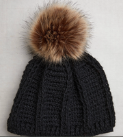Brecken Noir Knit Pom Beanie By Many Hands Robin Boutique