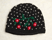 Cherries Noir Knit Beanie By Many Hands Robin Boutique