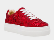 REILY Adult Red Rhinestone Platform Sneaker Shoes by Betsey Johnson