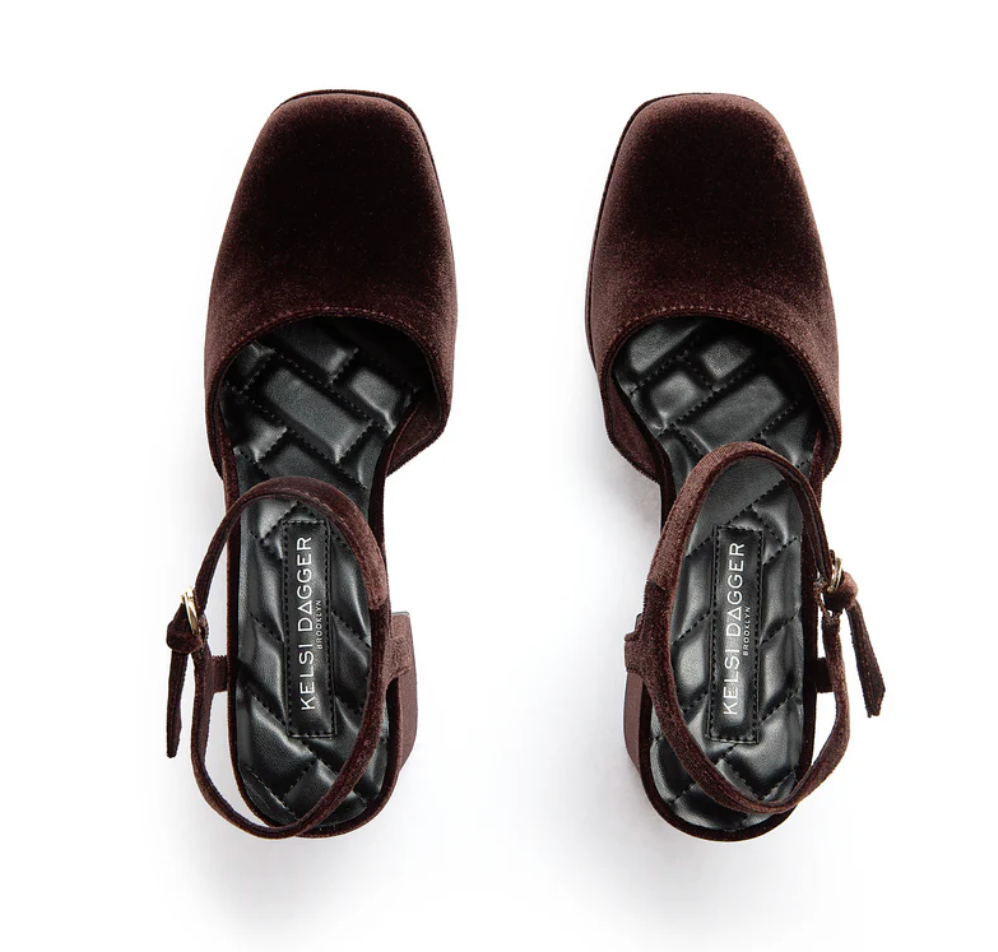 Kelsi Dagger Edna Mahogany Velvet Platform Robin Boutique