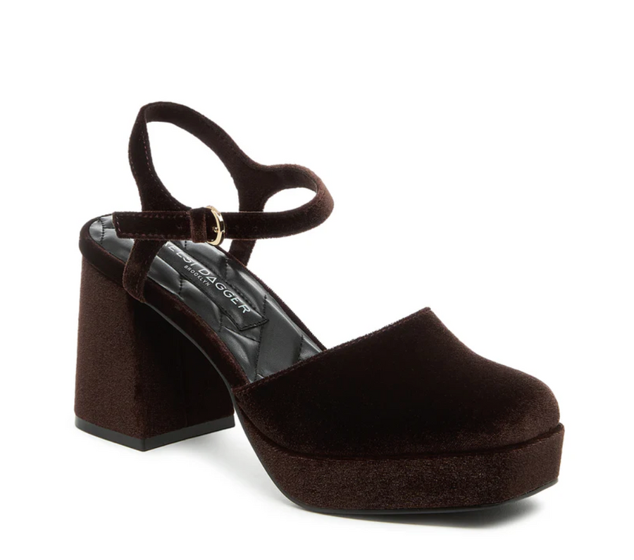 Kelsi Dagger Edna Mahogany Velvet Platform Robin Boutique