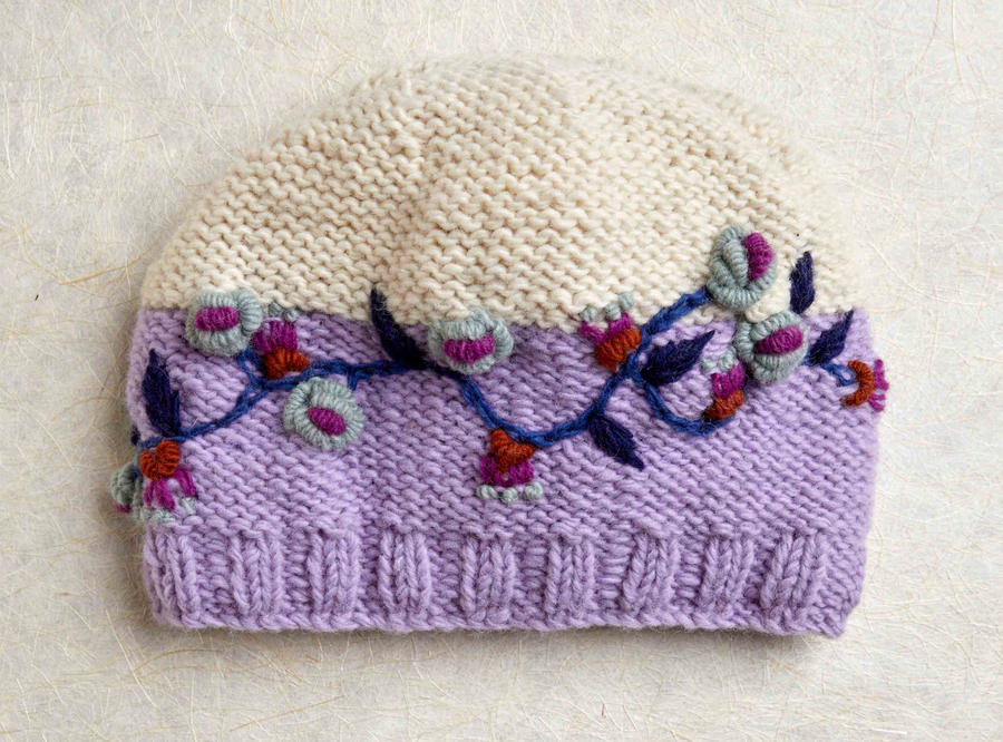 Flora Lavender Knit Beanie By Many Hands