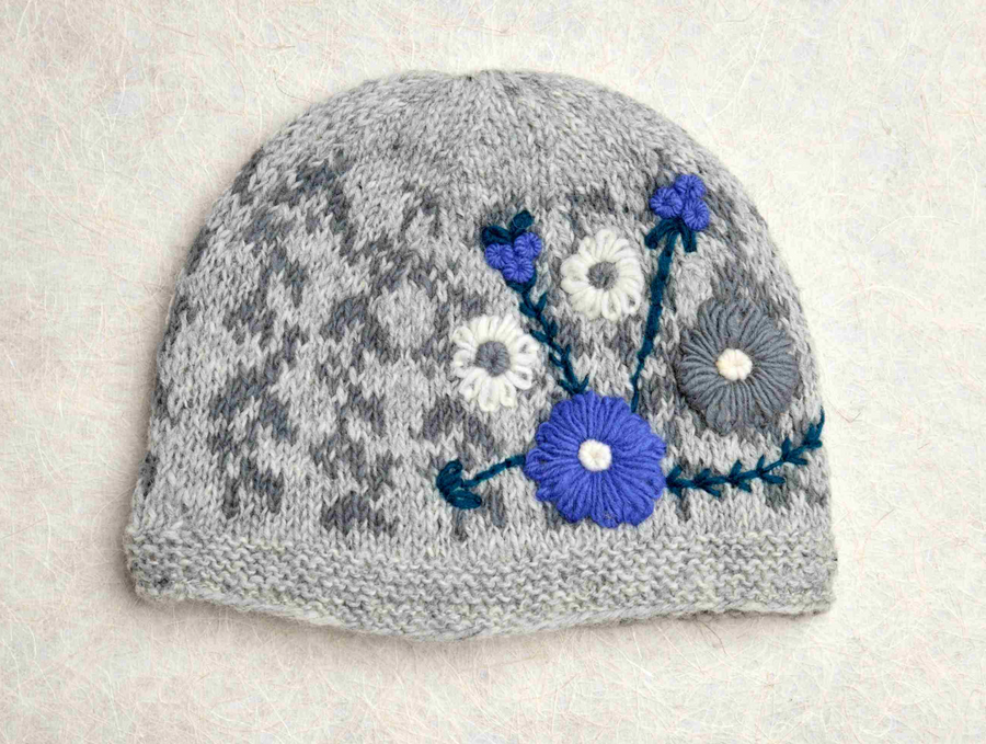 Lila Grey Knit Beanie By Many Hands