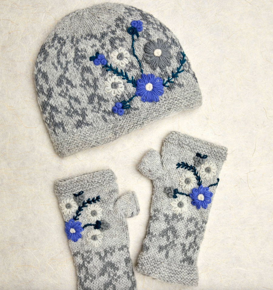 Lila Grey Knit Beanie By Many Hands