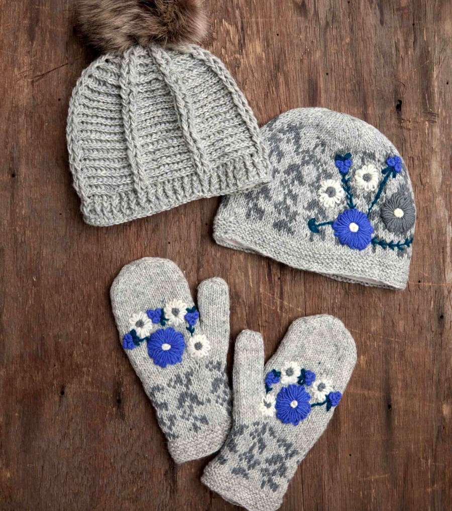 Lila Grey Knit Beanie By Many Hands