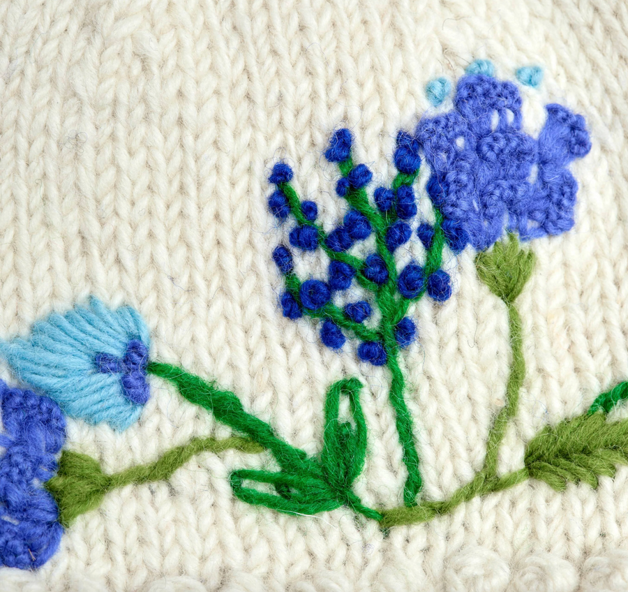 Theres Ecru Knit Beanie By Many Hands Robin Boutique