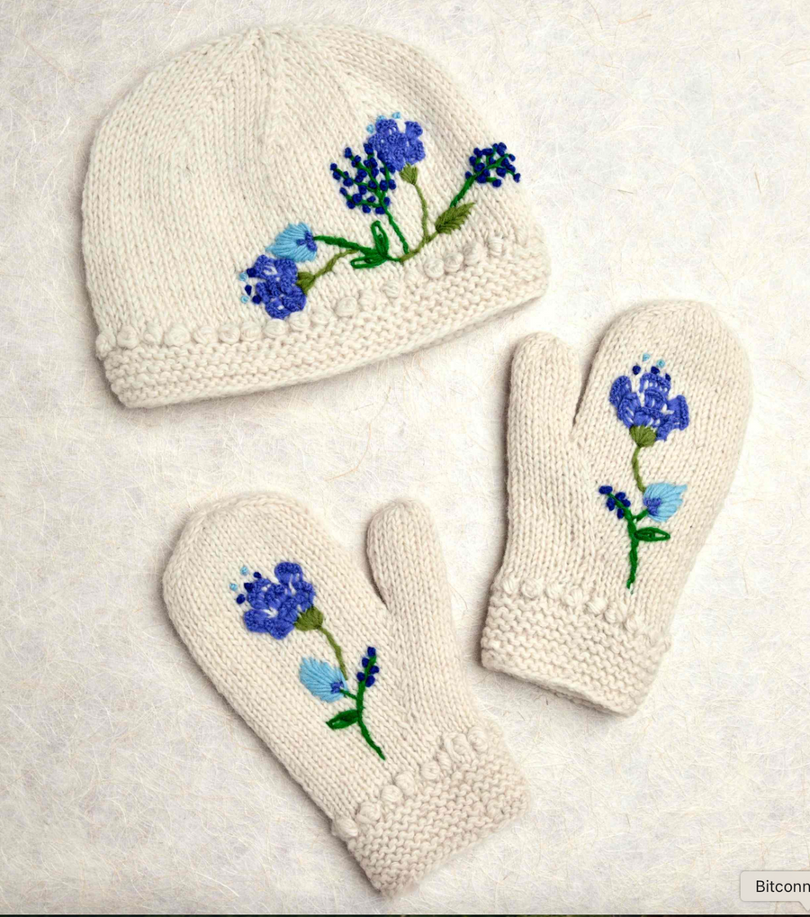 Theres Ecru Knit Beanie By Many Hands Robin Boutique