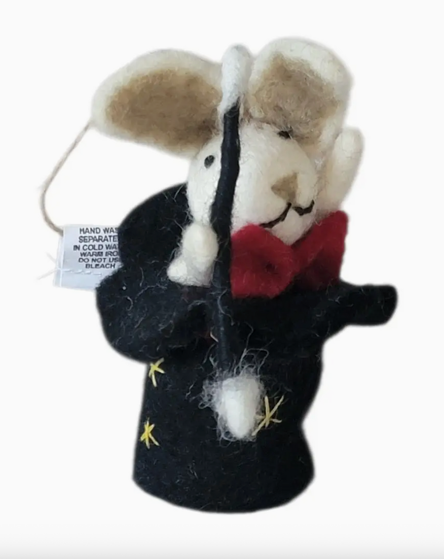 Wool Felt Christmas Ornament- Bunny Magician Robin Boutique