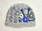 Lila Gray Hand Knit Beanie Hat, Mittens and Fingerless Armwarmers By Many Hands Robin Boutique