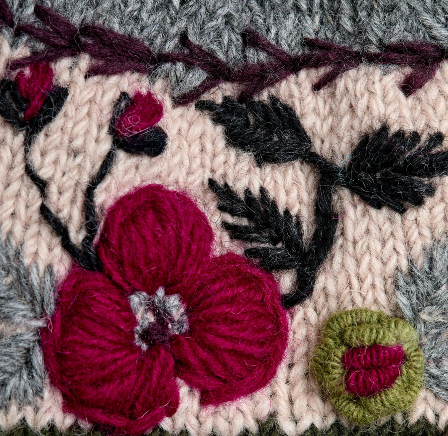 Dark Forest Color Block Knit Beanie Hat, Mittens and Fingerless Armwarmers By Many Hands Robin Boutique