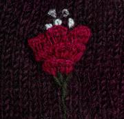 Theres Deep Plum Hand Knit Beanie Hat, Mittens and Fingerless Armwarmers By Many Hands